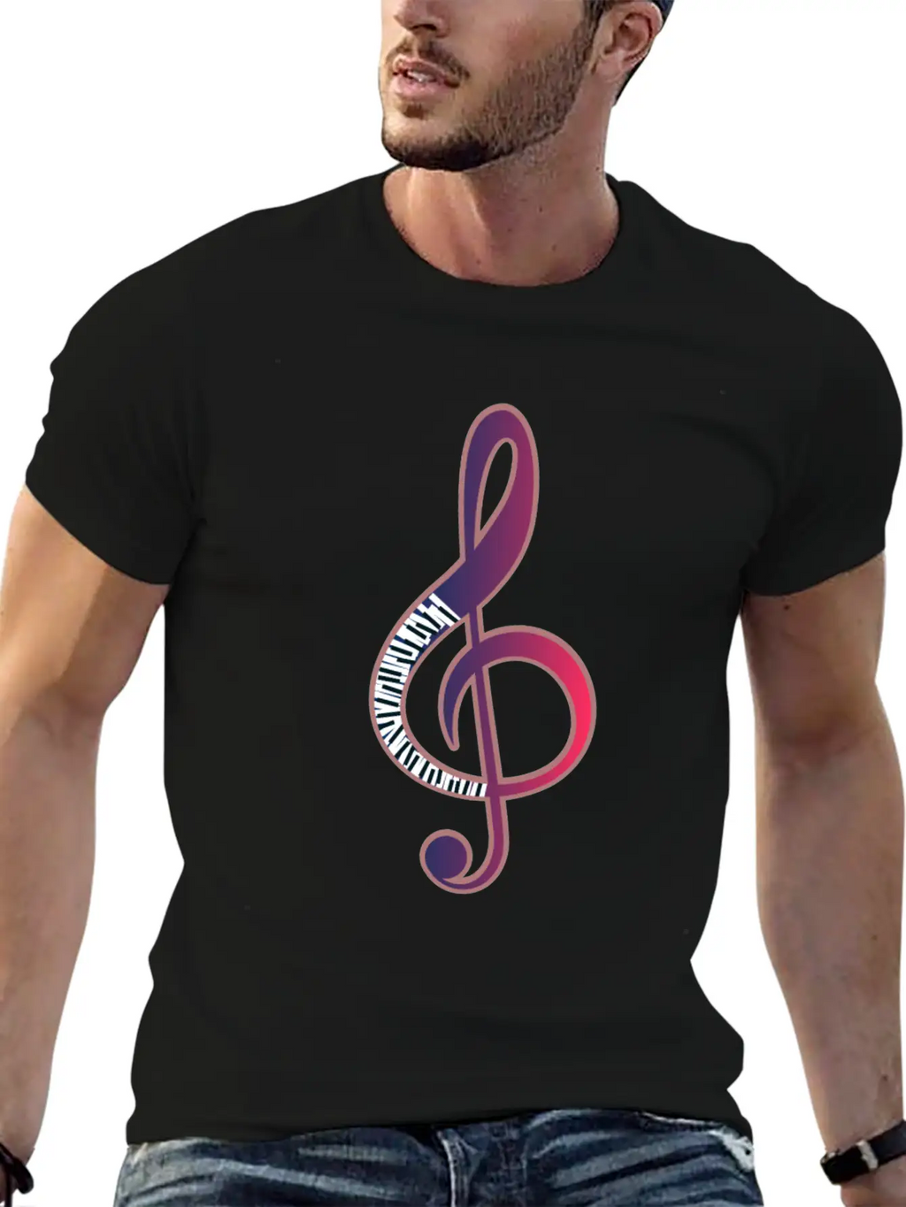 Piano Music Note Musician Pianist Gift Basic Graphic T-Shirt – Daily Comfort In Soft Cotton