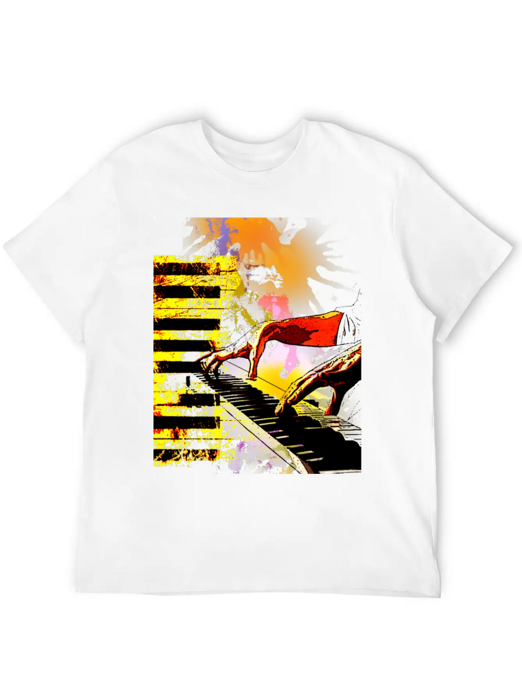 Piano Unisex Casual T-Shirt – Clean Design For Daily Comfort