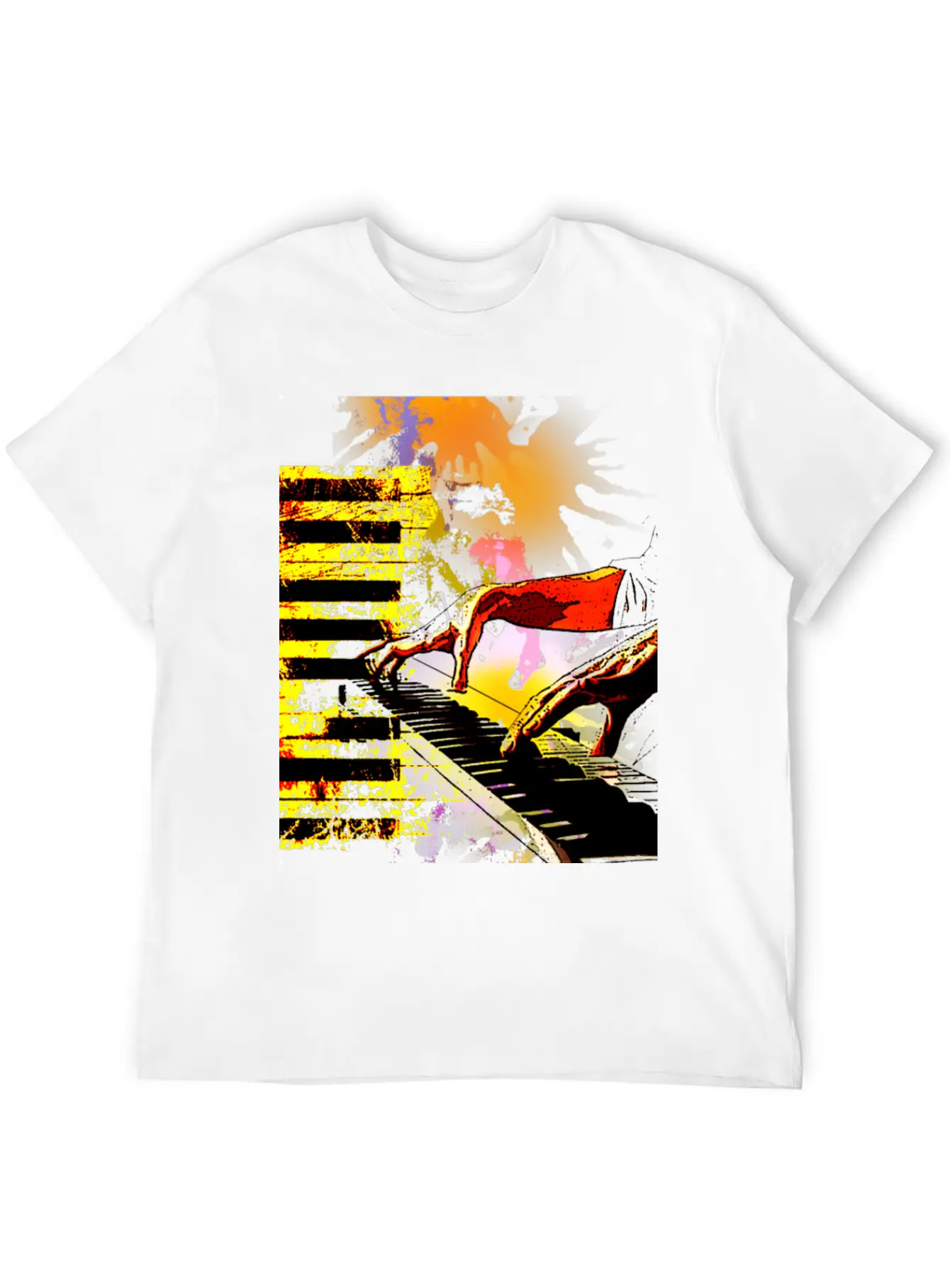 Piano Unisex Casual T-Shirt – Clean Design For Daily Comfort
