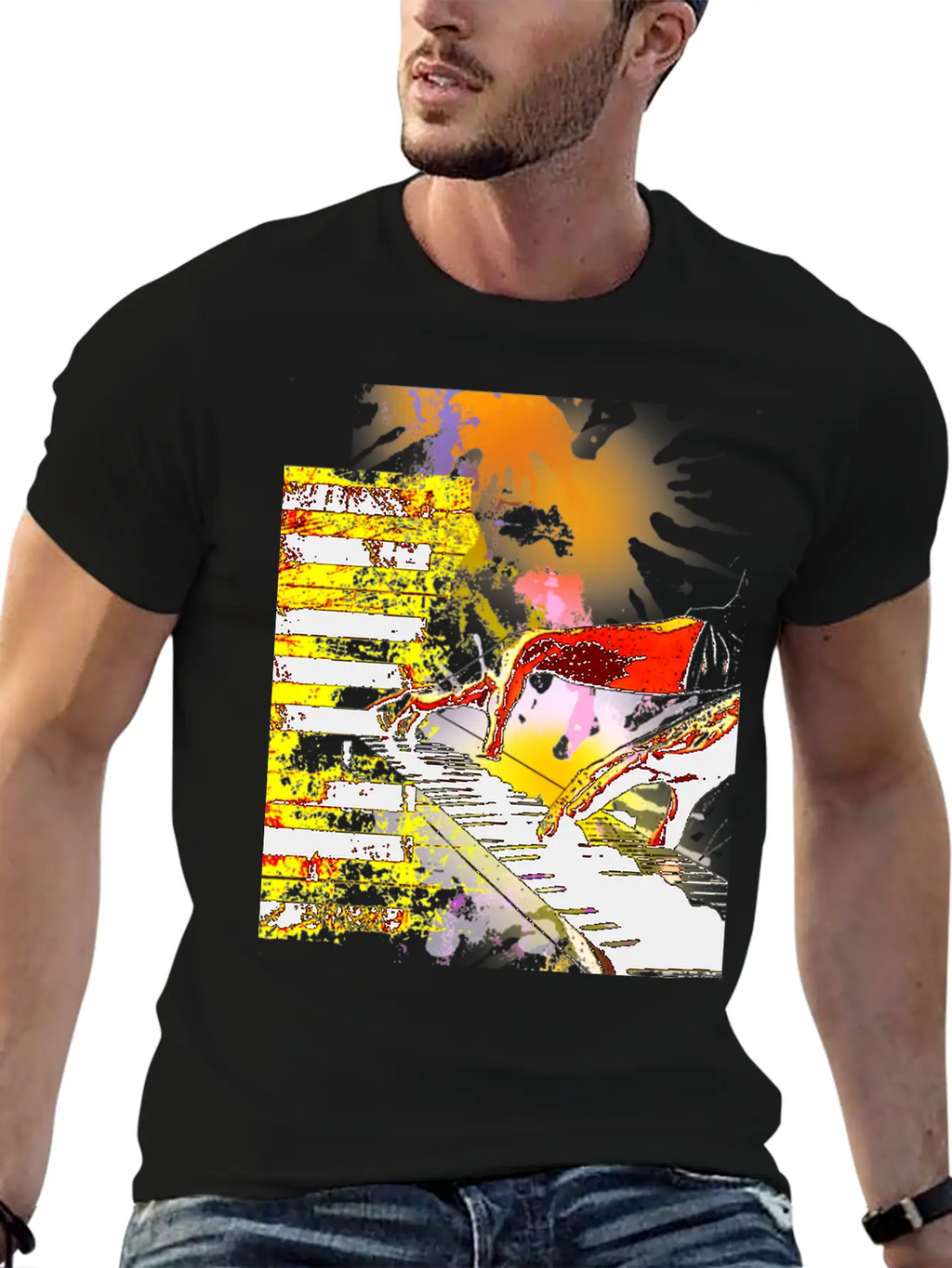 Piano Unisex Casual T-Shirt – Clean Design For Daily Comfort