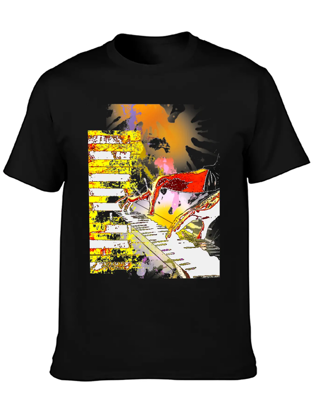 Piano Unisex Casual T-Shirt – Clean Design For Daily Comfort