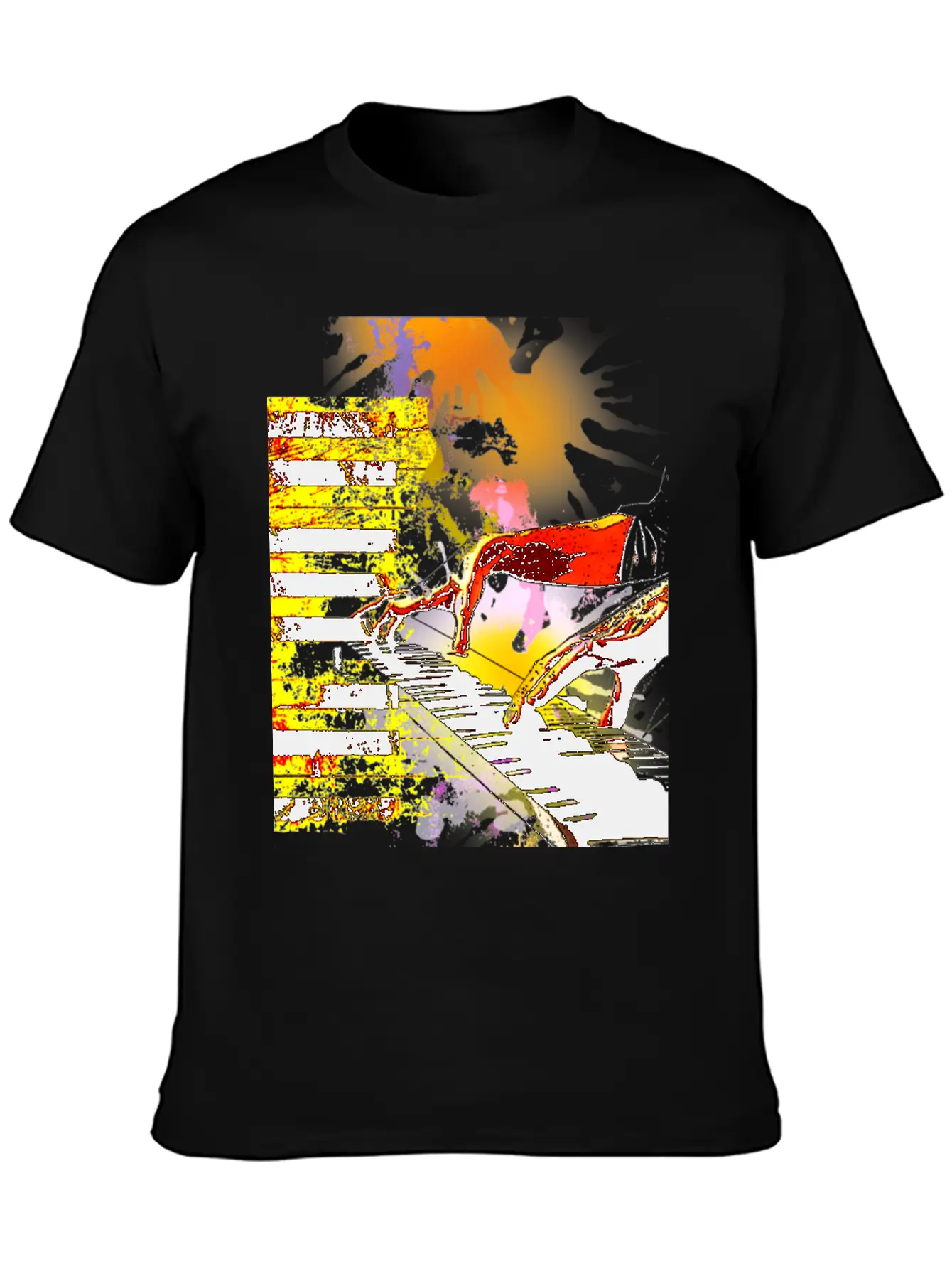 Piano Unisex Casual T-Shirt – Clean Design For Daily Comfort