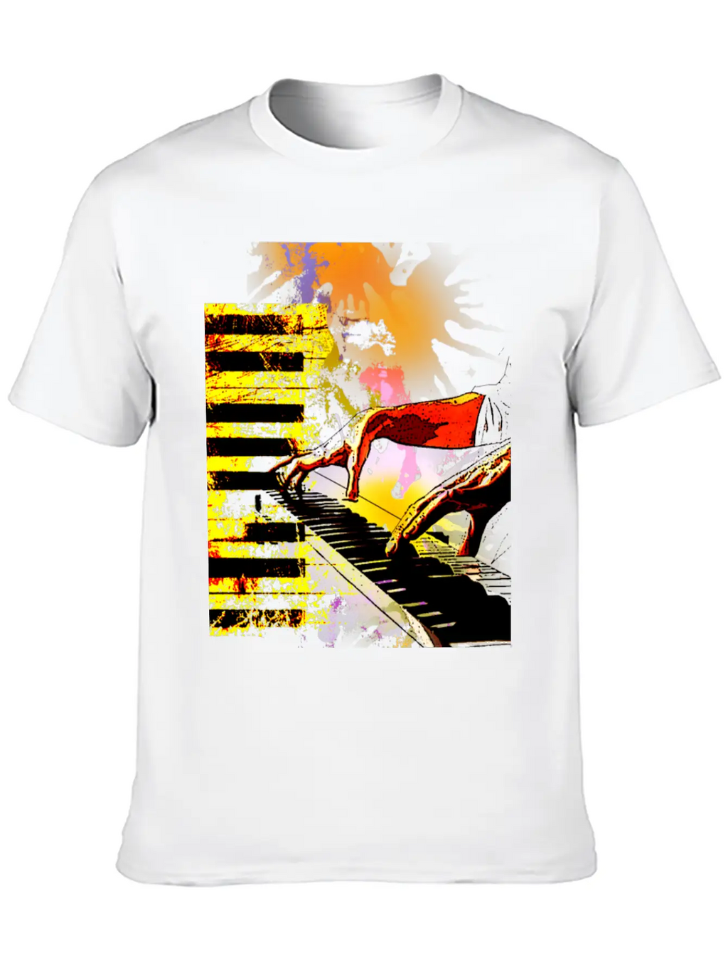 Piano Unisex Casual T-Shirt – Clean Design For Daily Comfort