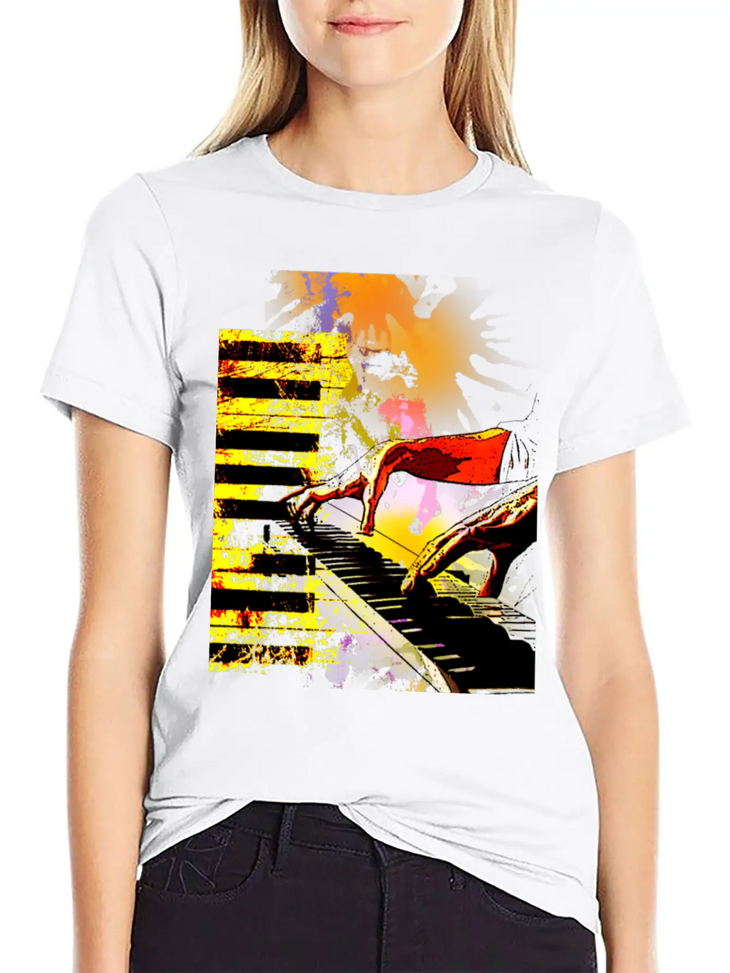 Piano Unisex Casual T-Shirt – Clean Design For Daily Comfort