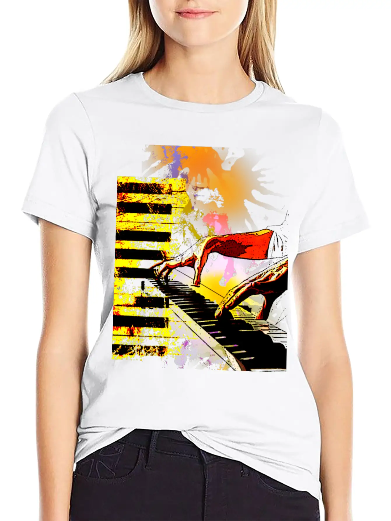 Piano Unisex Casual T-Shirt – Clean Design For Daily Comfort