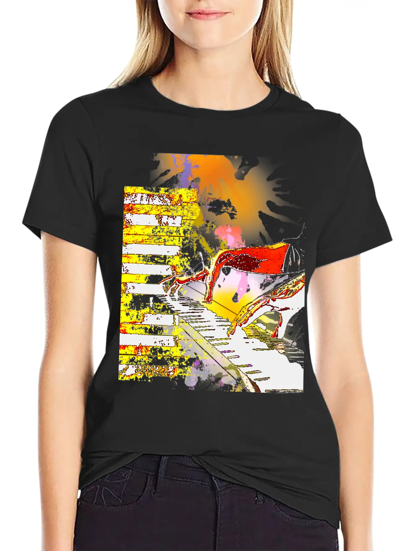 Piano Unisex Casual T-Shirt – Clean Design For Daily Comfort