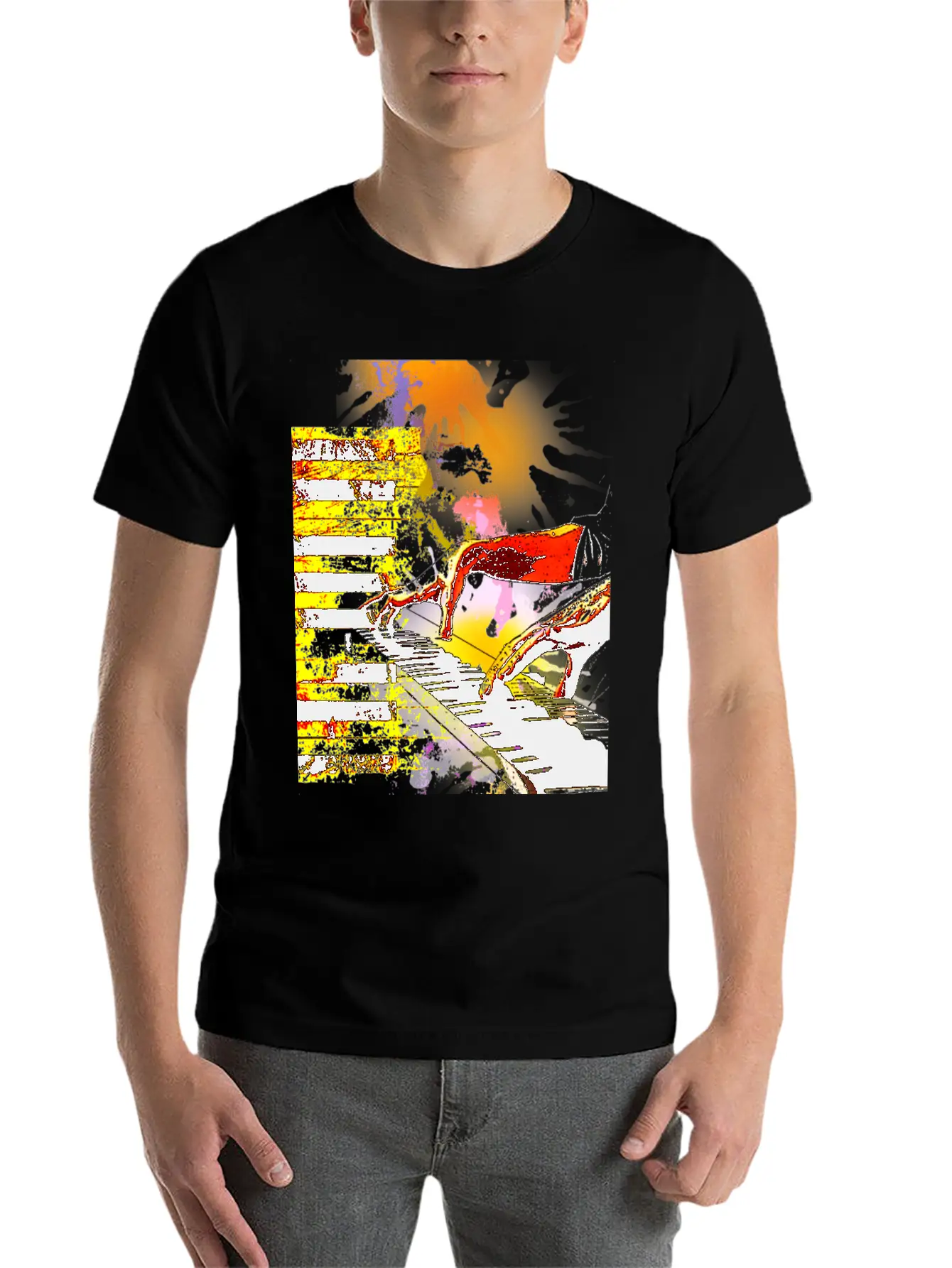 Piano Unisex Casual T-Shirt – Clean Design For Daily Comfort