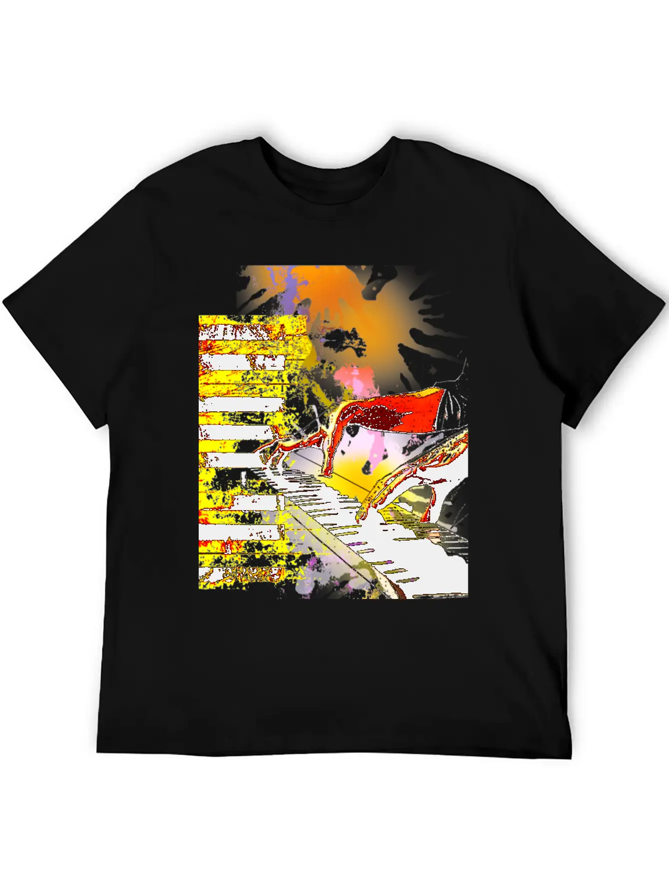 Piano Unisex Casual T-Shirt – Clean Design For Daily Comfort