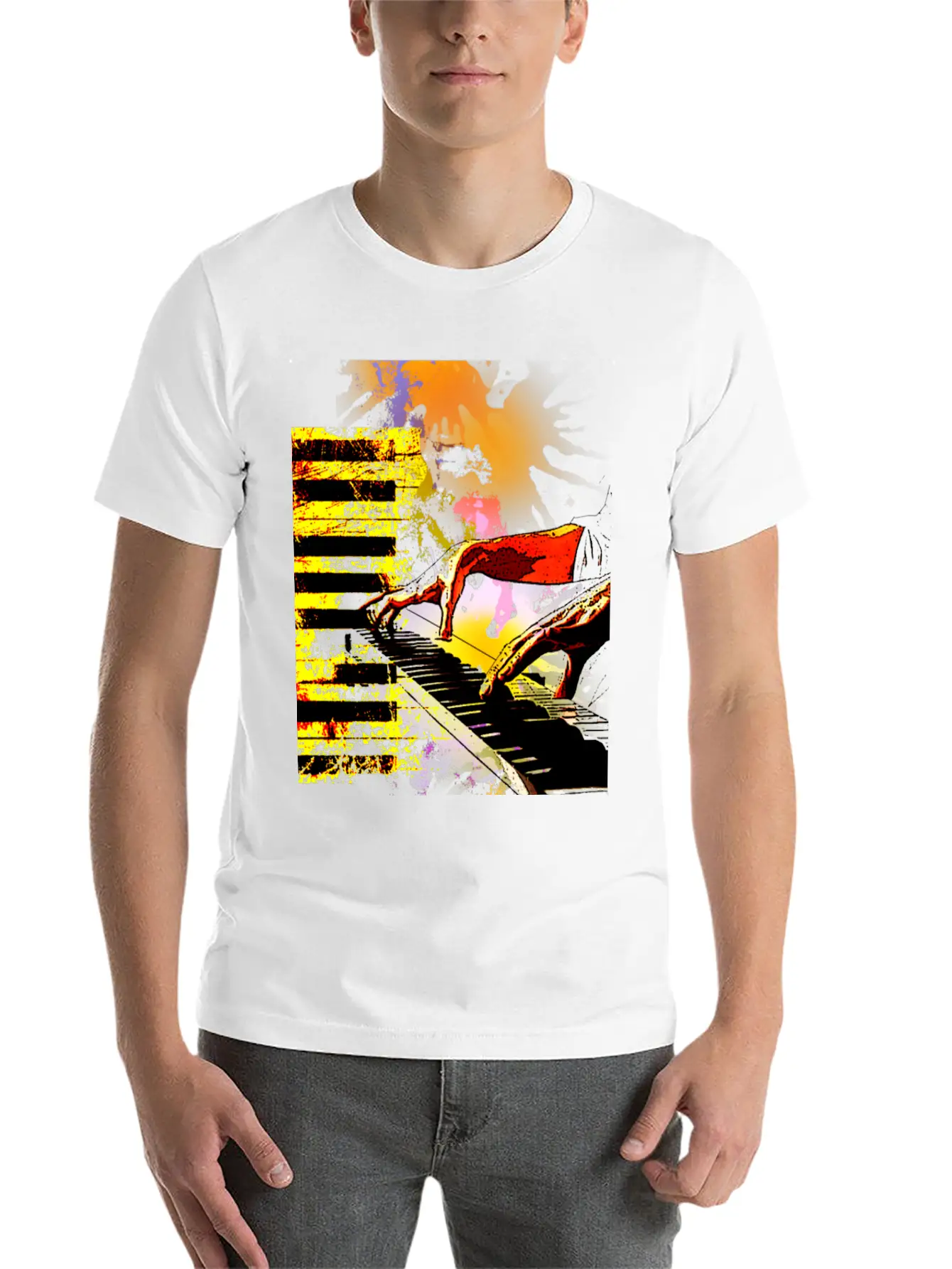 Piano Unisex Casual T-Shirt – Clean Design For Daily Comfort