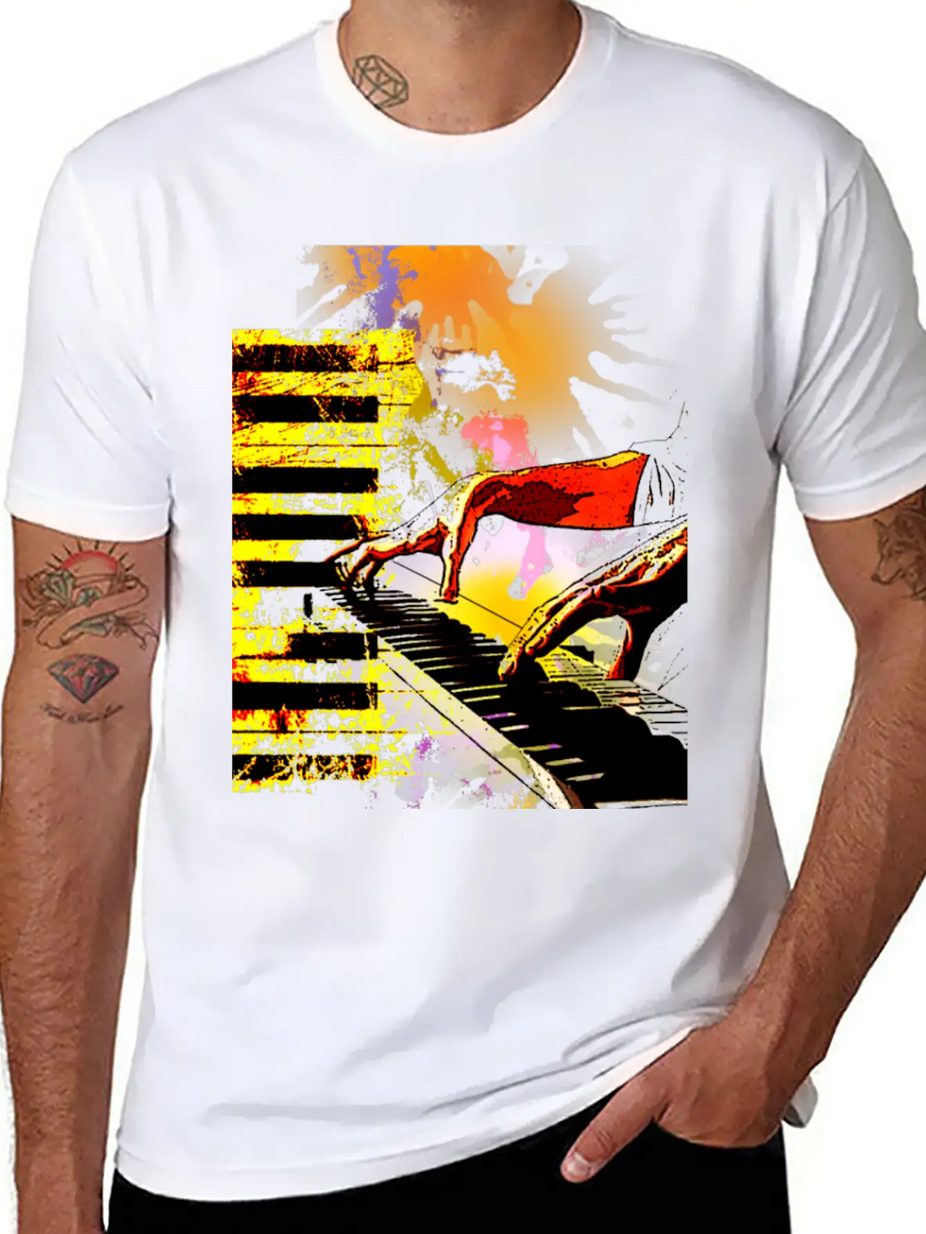 Piano Unisex Casual T-Shirt – Clean Design For Daily Comfort