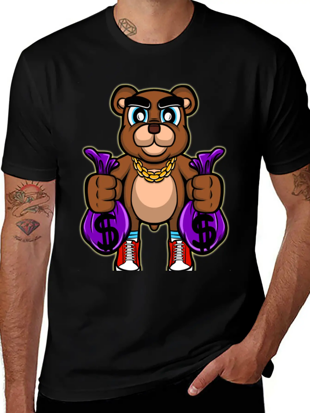 Pick Up Money Cartoon Essential Cotton Tee For Daily Outfits – Unisex Style