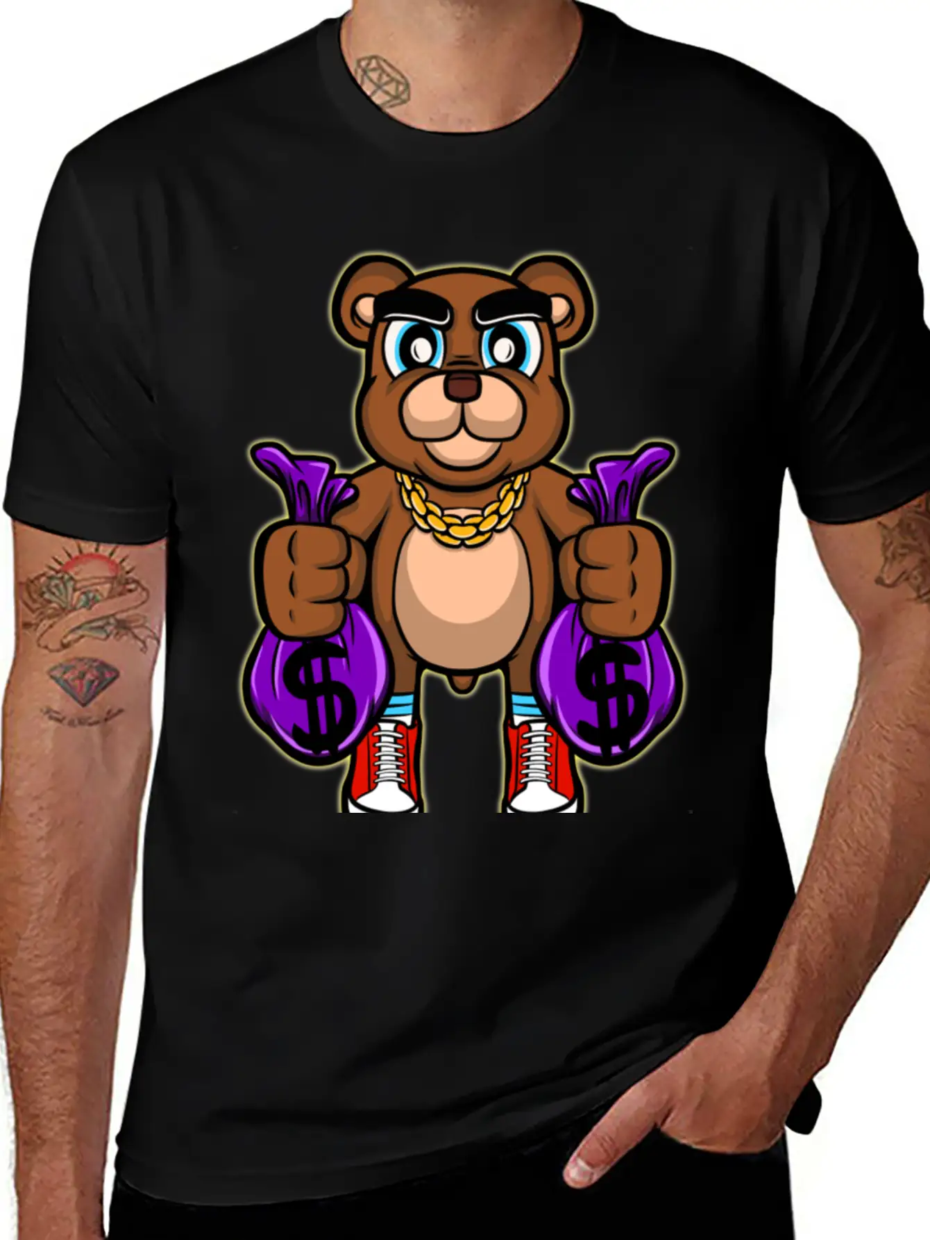 Pick Up Money Cartoon Essential Cotton Tee For Daily Outfits – Unisex Style