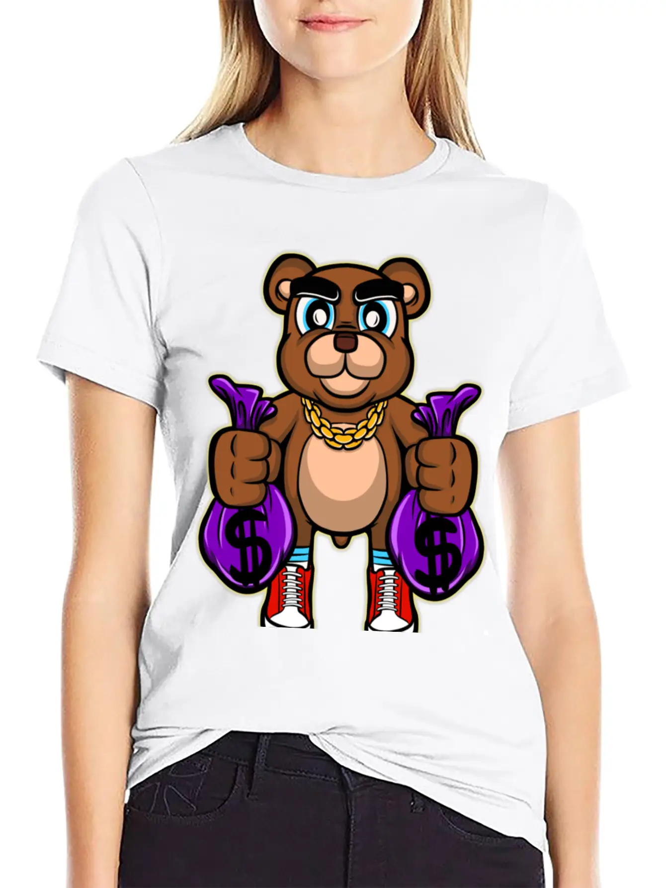 Pick Up Money Cartoon Essential Cotton Tee For Daily Outfits – Unisex Style