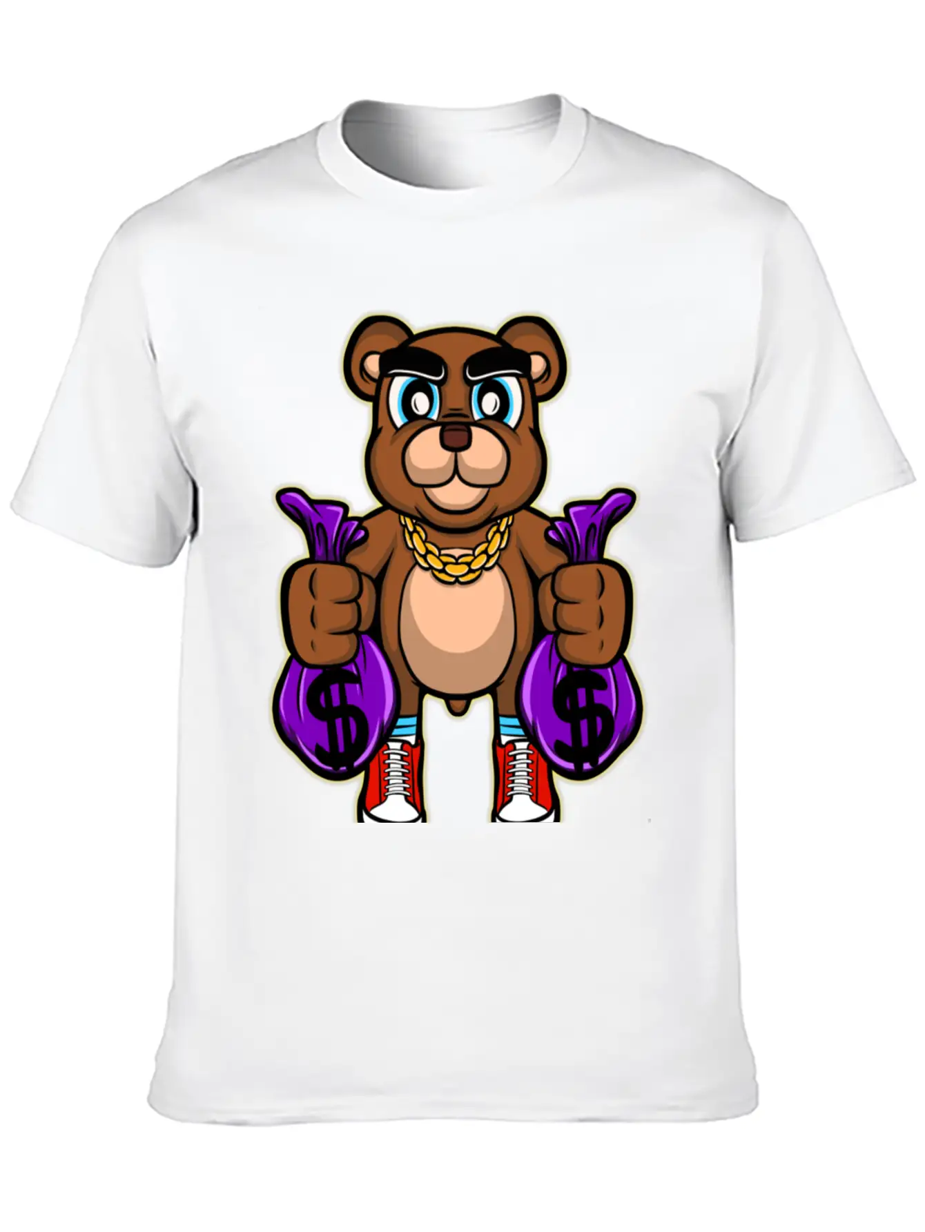 Pick Up Money Cartoon Essential Cotton Tee For Daily Outfits – Unisex Style