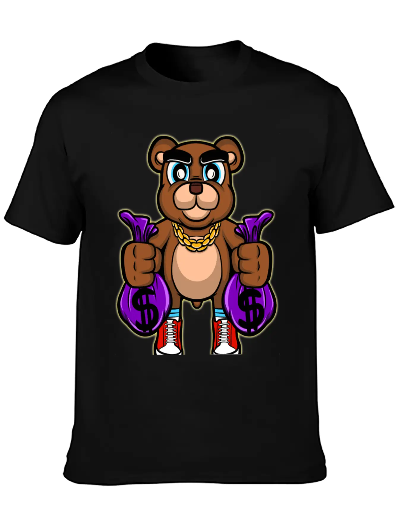 Pick Up Money Cartoon Essential Cotton Tee For Daily Outfits – Unisex Style