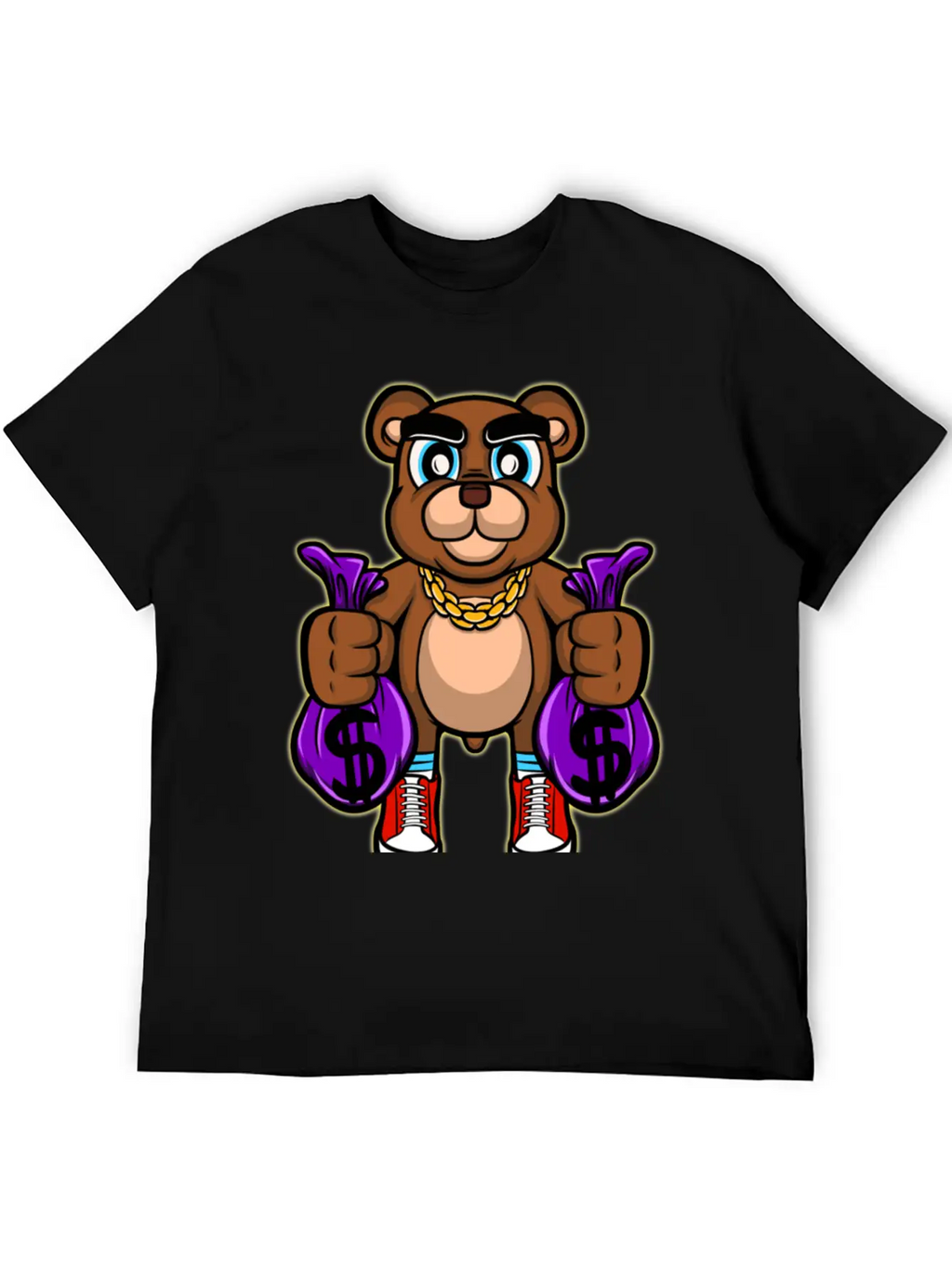 Pick Up Money Cartoon Essential Cotton Tee For Daily Outfits – Unisex Style