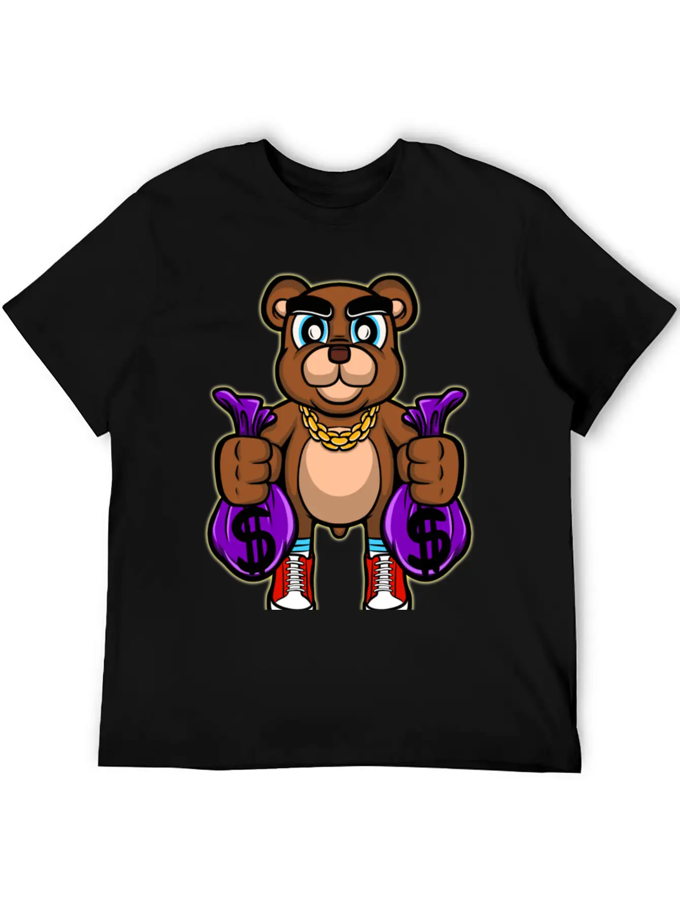 Pick Up Money Cartoon Essential Cotton Tee For Daily Outfits – Unisex Style