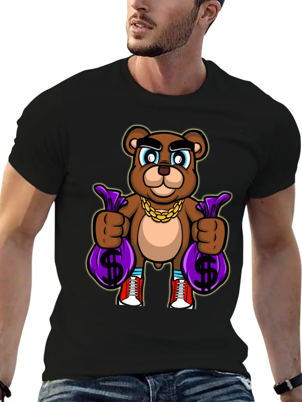 Pick Up Money Cartoon Essential Cotton Tee For Daily Outfits – Unisex Style