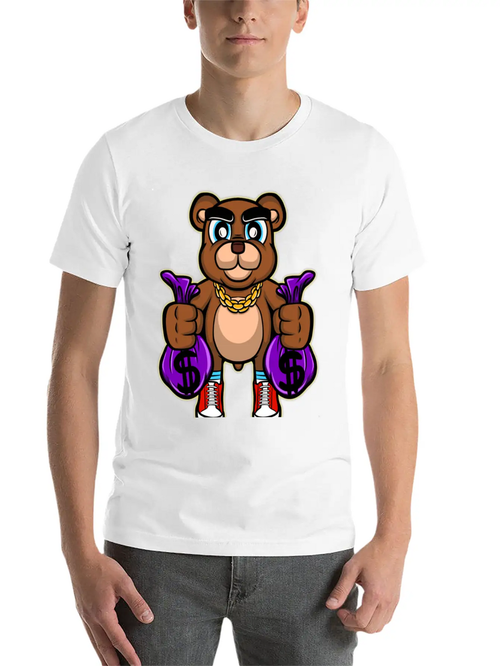 Pick Up Money Cartoon Essential Cotton Tee For Daily Outfits – Unisex Style