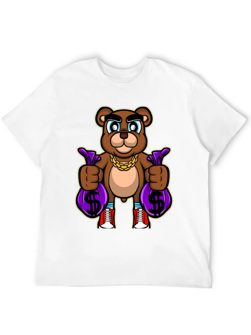 Pick Up Money Cartoon Essential Cotton Tee For Daily Outfits – Unisex Style