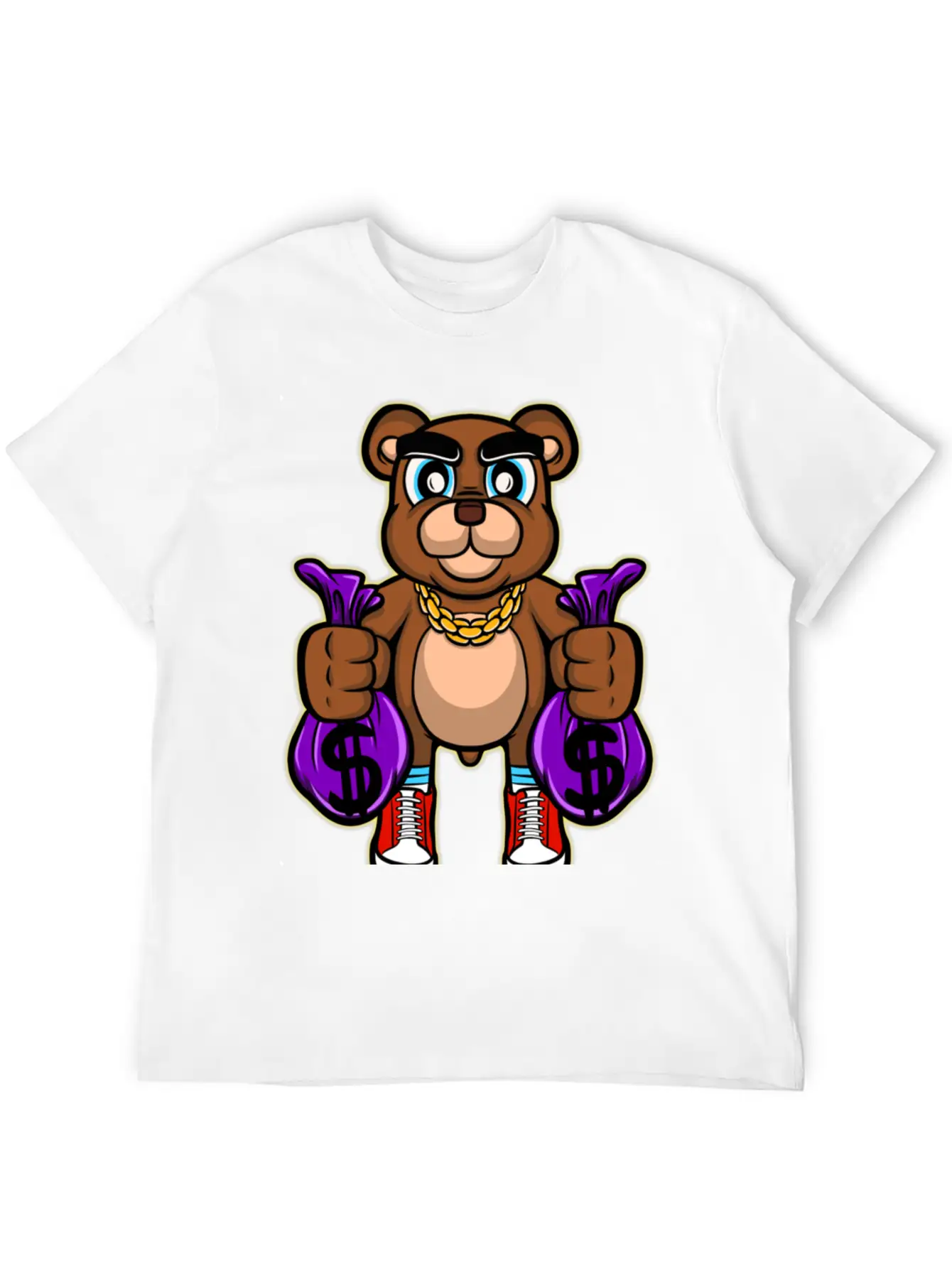 Pick Up Money Cartoon Essential Cotton Tee For Daily Outfits – Unisex Style