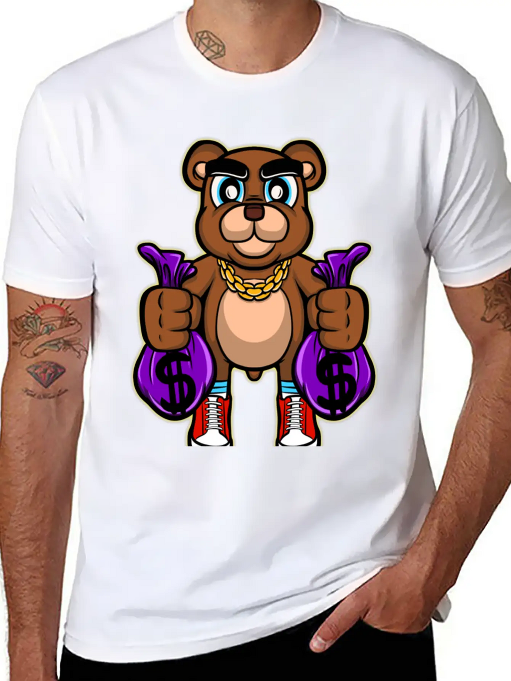 Pick Up Money Cartoon Essential Cotton Tee For Daily Outfits – Unisex Style