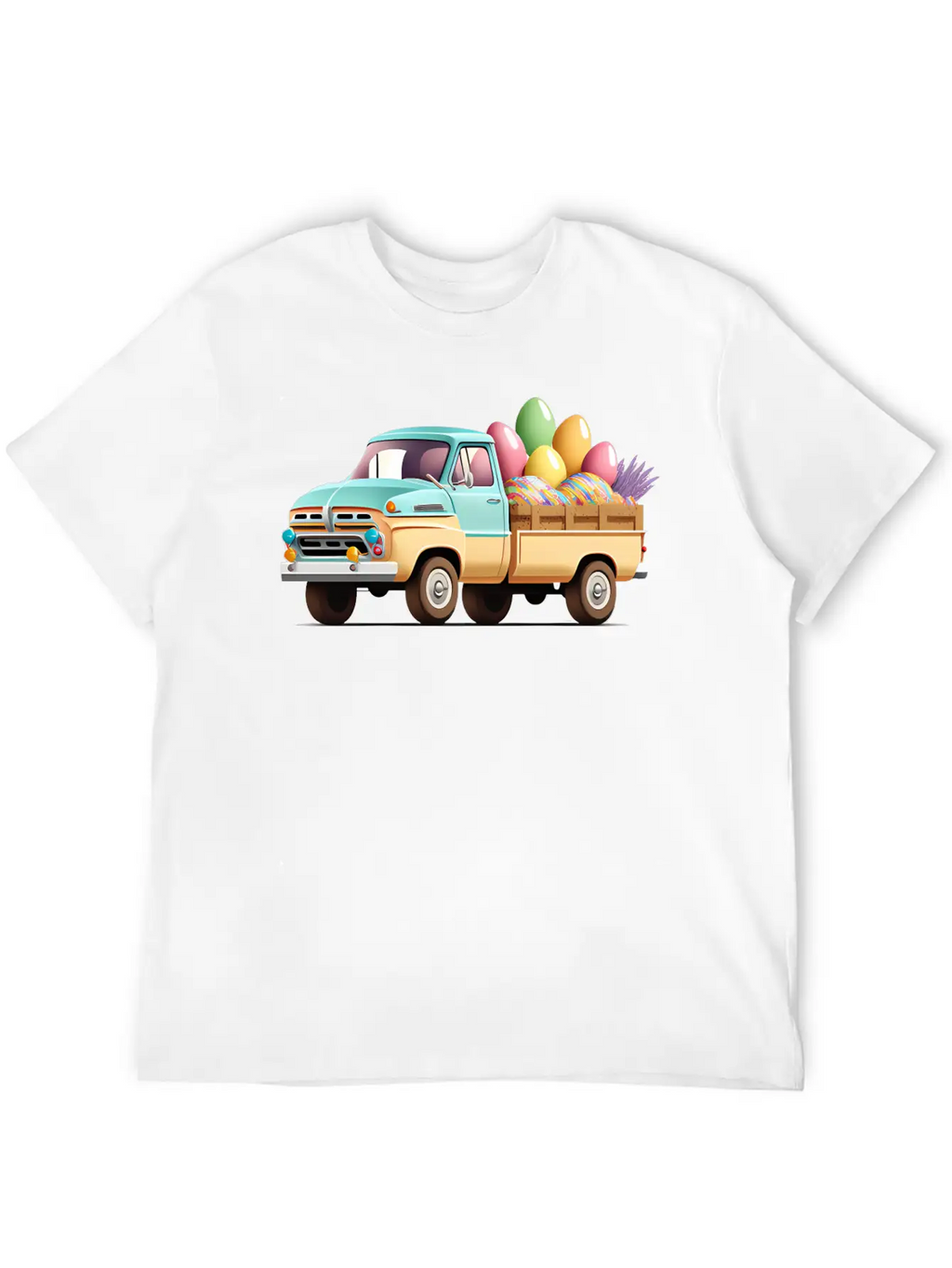 Pickup Truck With Easter Eggs Stylish Everyday T-Shirt – Unisex Basic Cotton Tee