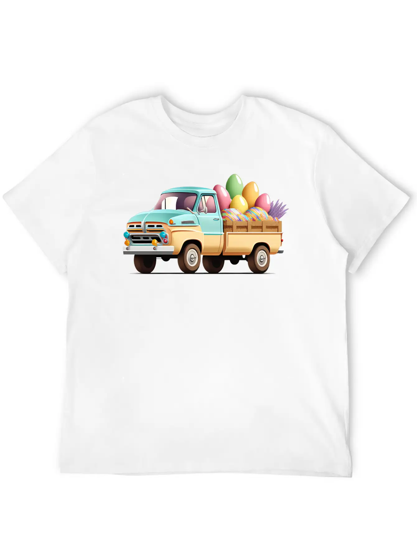Pickup Truck With Easter Eggs Stylish Everyday T-Shirt – Unisex Basic Cotton Tee