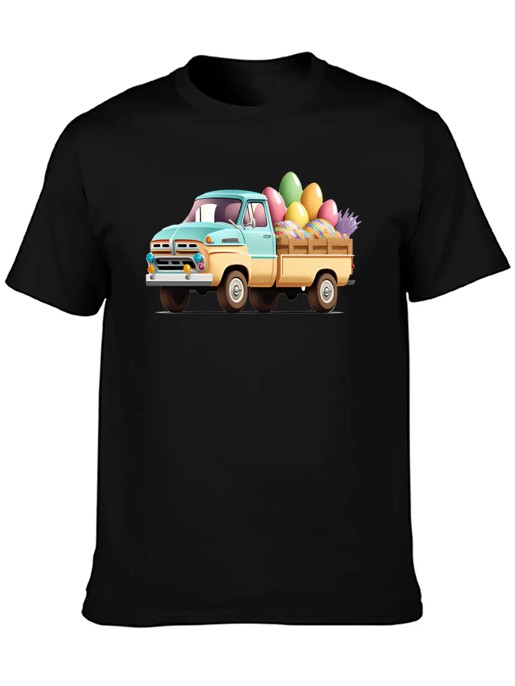 Pickup Truck With Easter Eggs Stylish Everyday T-Shirt – Unisex Basic Cotton Tee