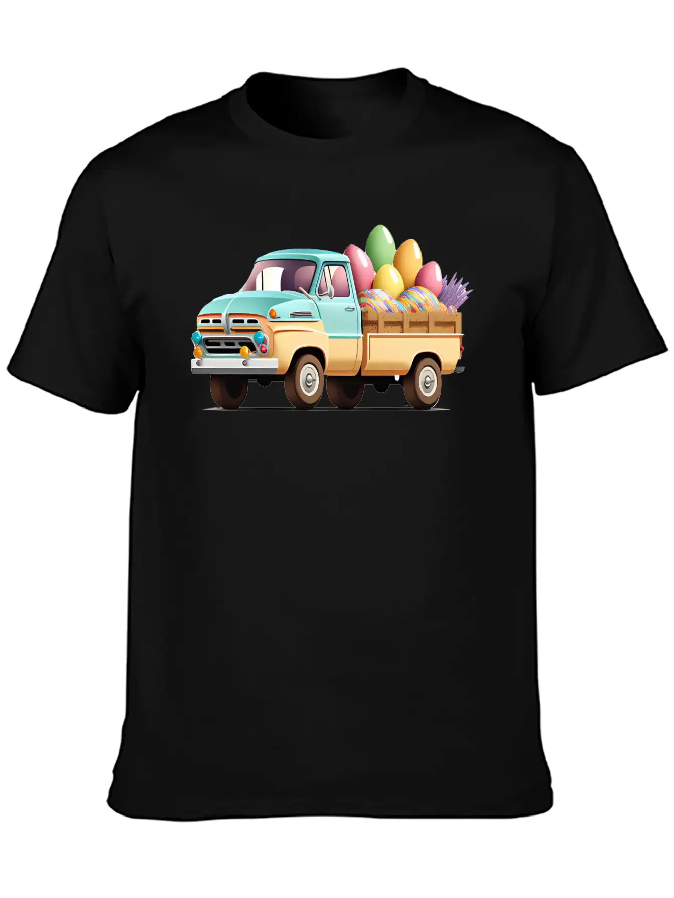 Pickup Truck With Easter Eggs Stylish Everyday T-Shirt – Unisex Basic Cotton Tee
