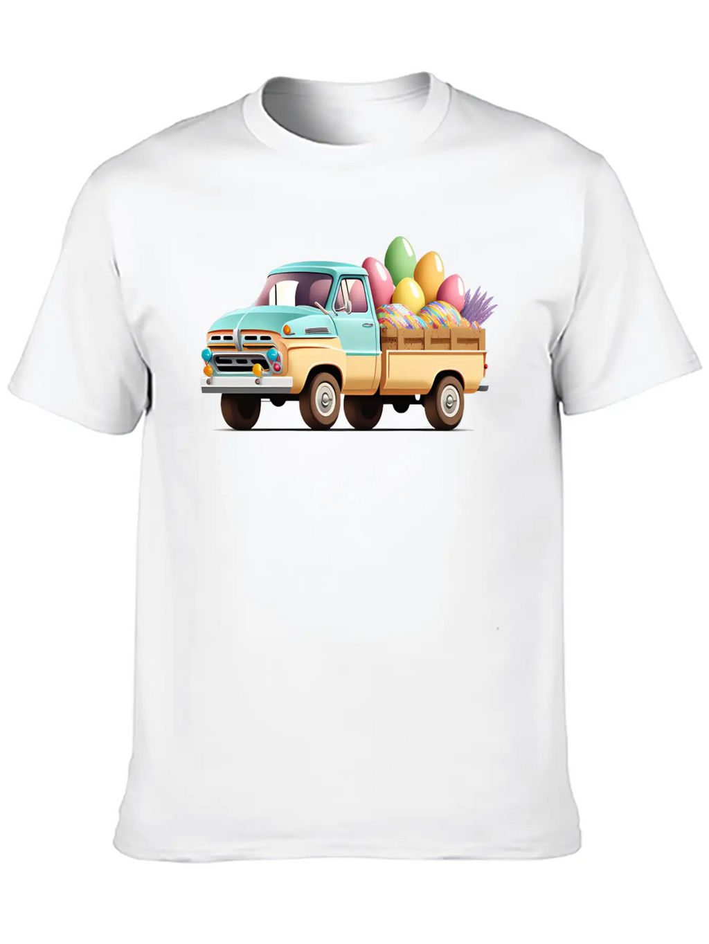 Pickup Truck With Easter Eggs Stylish Everyday T-Shirt – Unisex Basic Cotton Tee