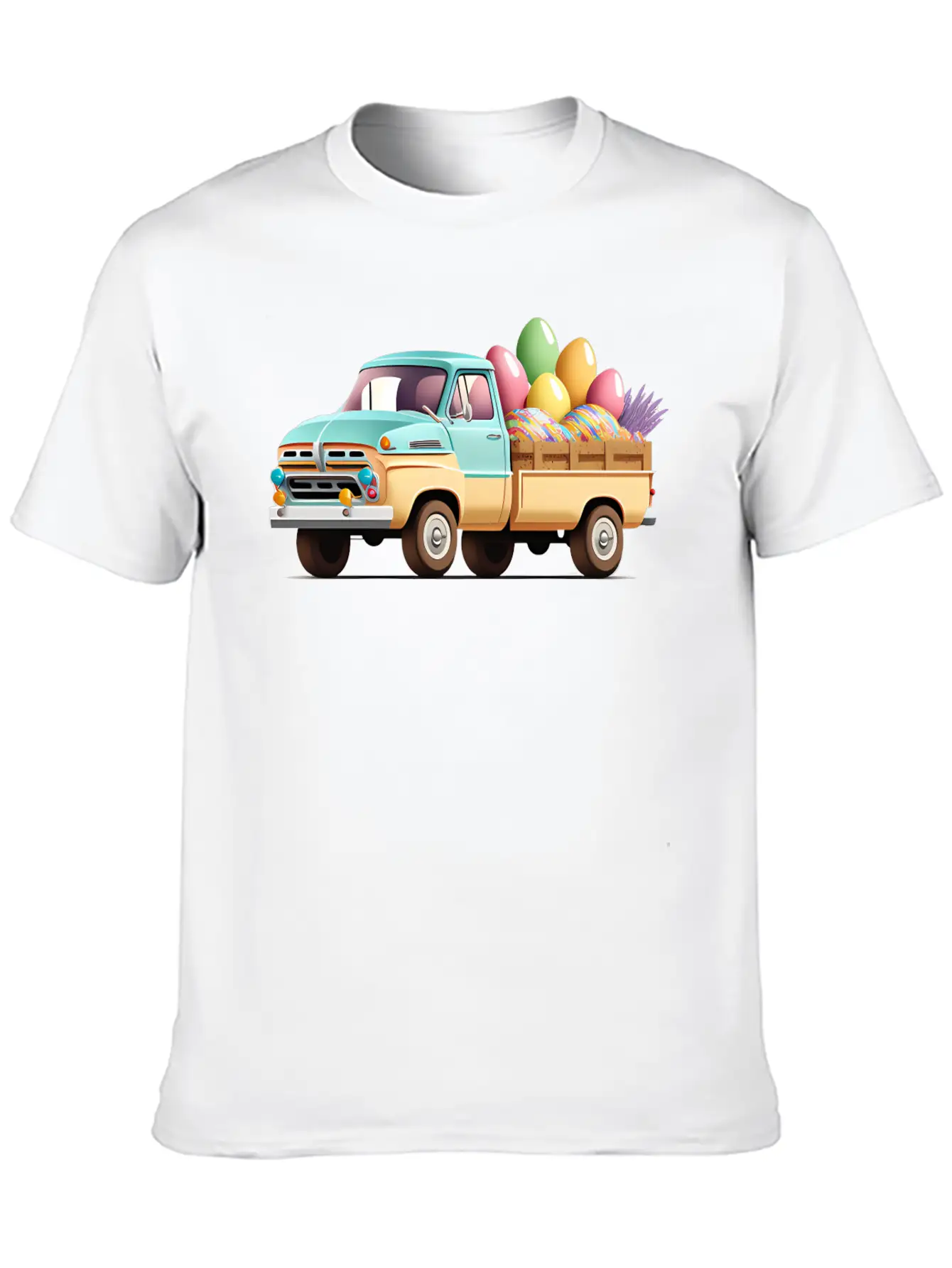 Pickup Truck With Easter Eggs Stylish Everyday T-Shirt – Unisex Basic Cotton Tee