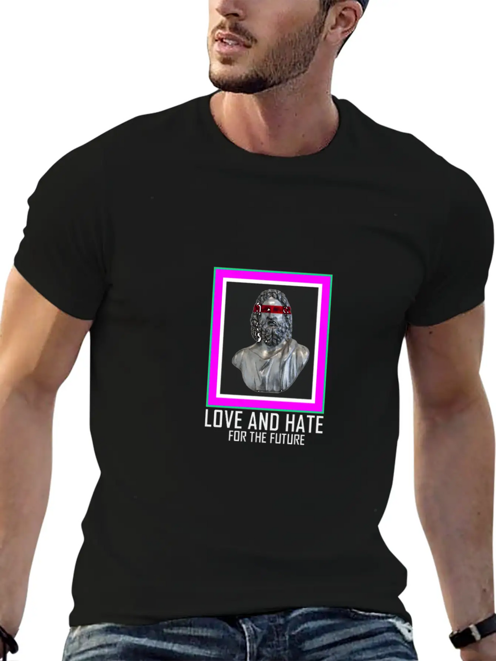 PICTURE LOVE AND HATE Breathable Graphic T-Shirt – Perfect For Casual Days