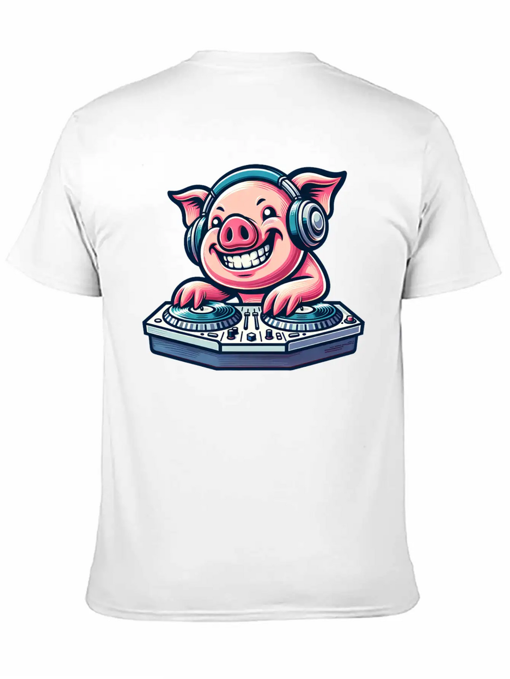Pig DJ Disco Music Party Techno Minimal Breathable Graphic T-Shirt – Perfect For Casual Days