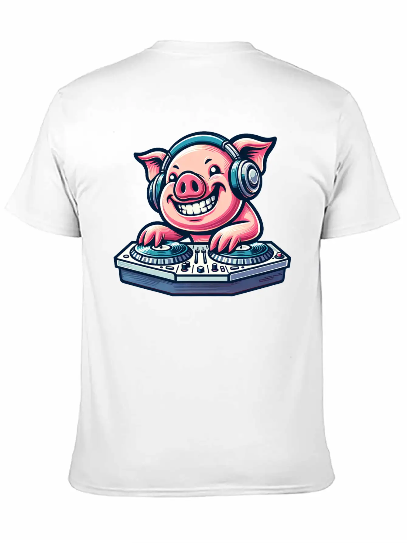 Pig DJ Disco Music Party Techno Minimal Breathable Graphic T-Shirt – Perfect For Casual Days