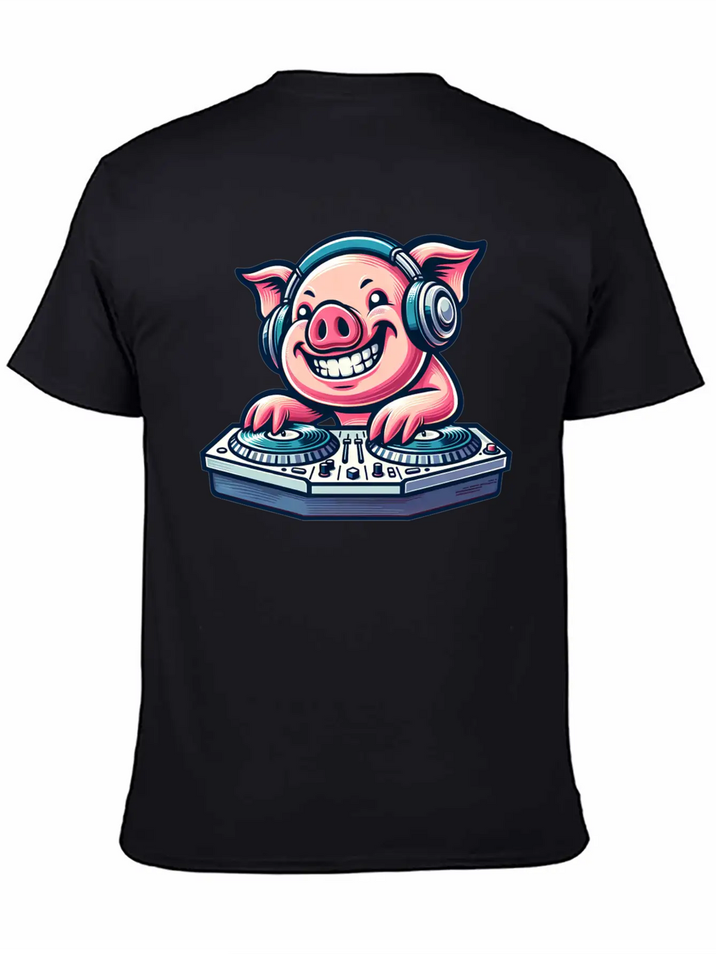 Pig DJ Disco Music Party Techno Minimal Breathable Graphic T-Shirt – Perfect For Casual Days