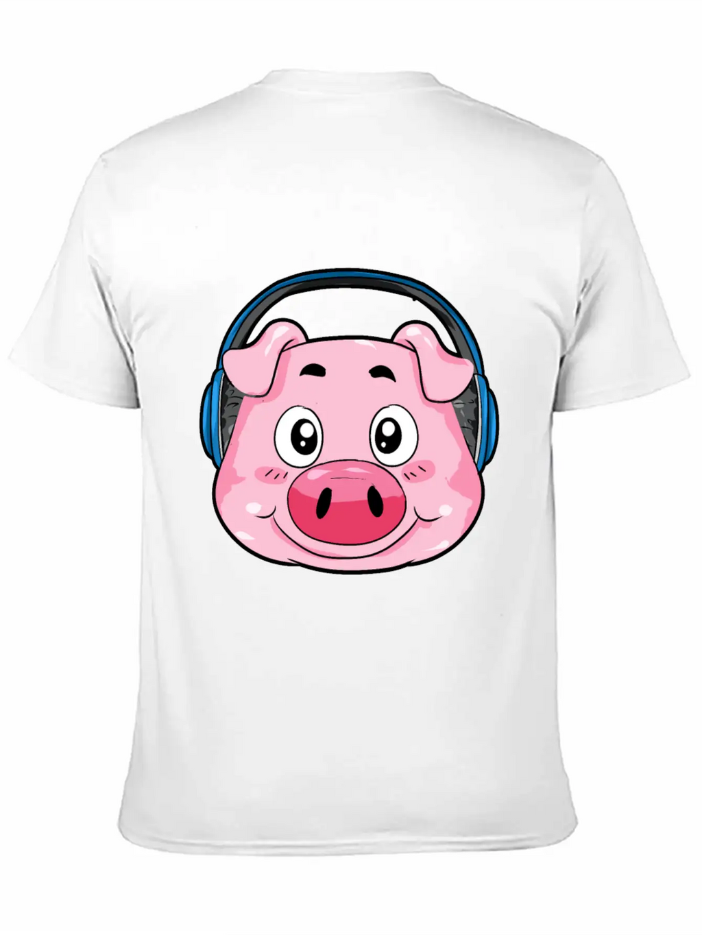 Pig With Headphones Essential Cotton Tee For Daily Outfits – Unisex Style