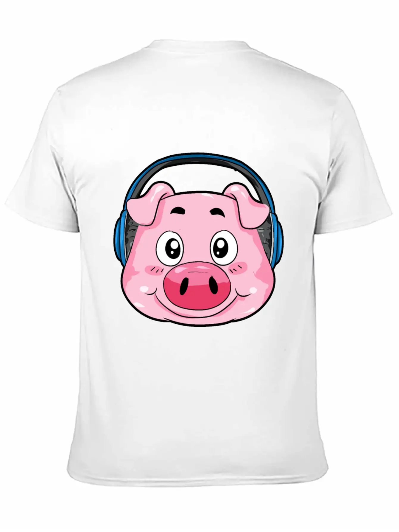 Pig With Headphones Essential Cotton Tee For Daily Outfits – Unisex Style