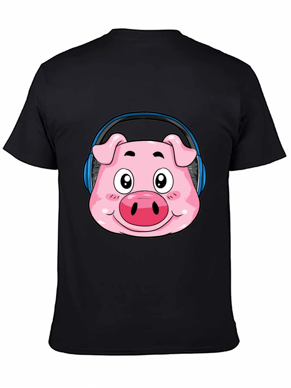 Pig With Headphones Essential Cotton Tee For Daily Outfits – Unisex Style