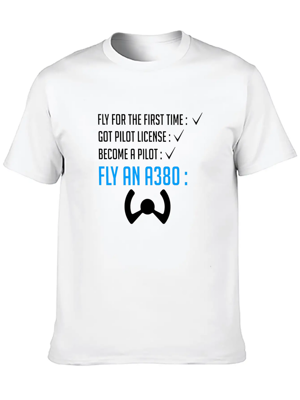 Pilot Airplane Plane A380 Flying Gift Idea Sky Relaxed Everyday Tee – Lightweight And Durable Cotton