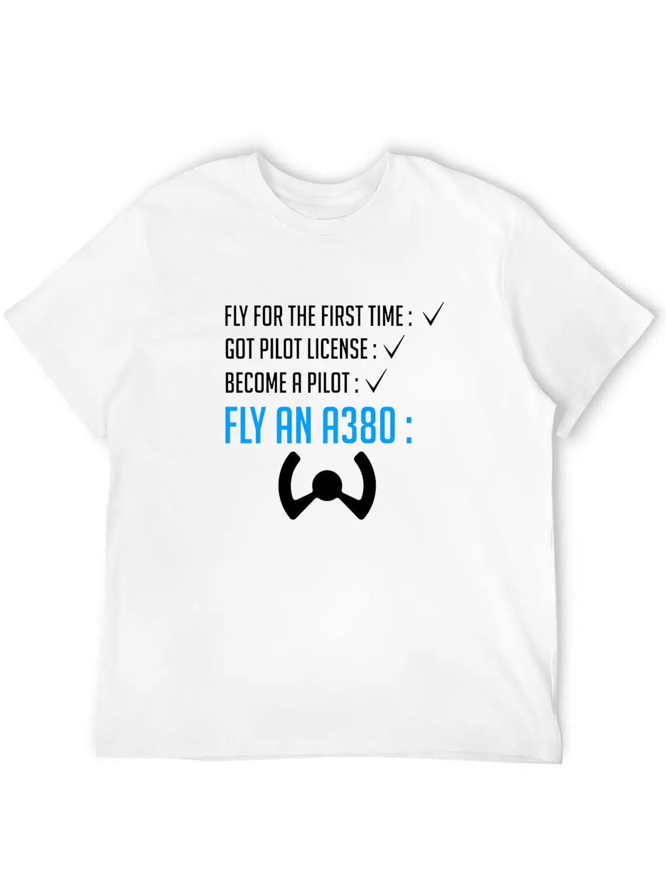 Pilot Airplane Plane A380 Flying Gift Idea Sky Relaxed Everyday Tee – Lightweight And Durable Cotton