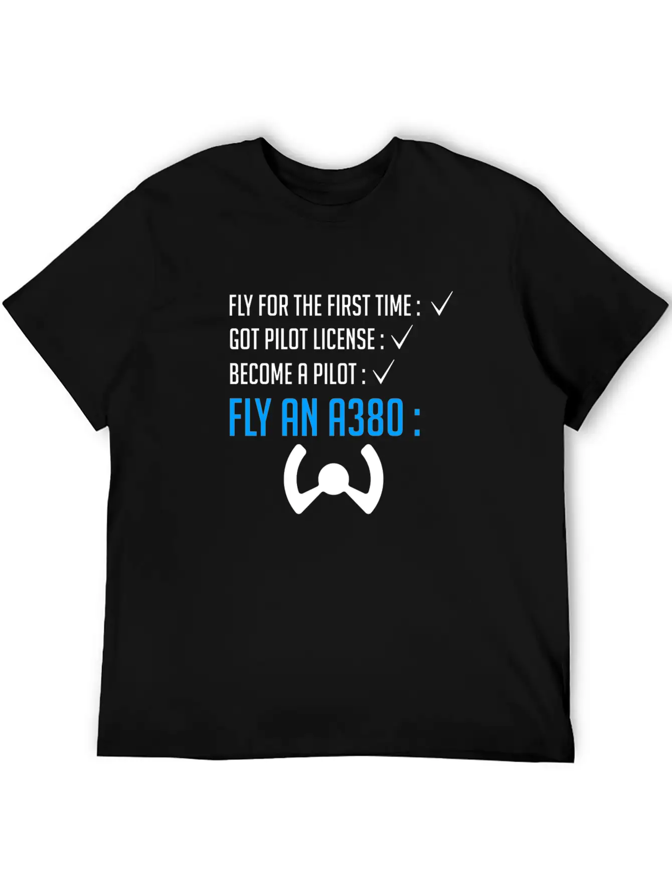 Pilot Airplane Plane A380 Flying Gift Idea Sky Relaxed Everyday Tee – Lightweight And Durable Cotton