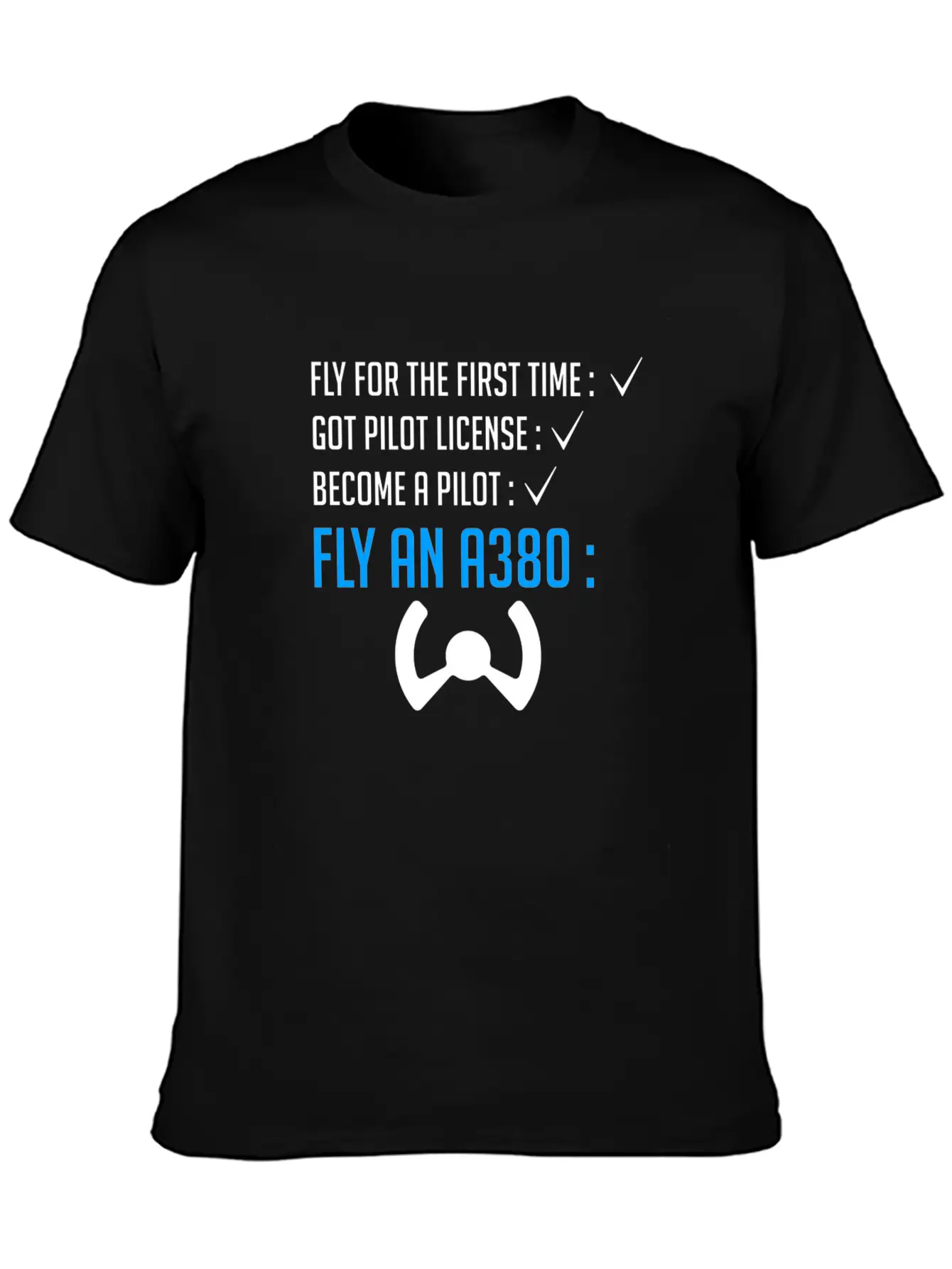 Pilot Airplane Plane A380 Flying Gift Idea Sky Relaxed Everyday Tee – Lightweight And Durable Cotton