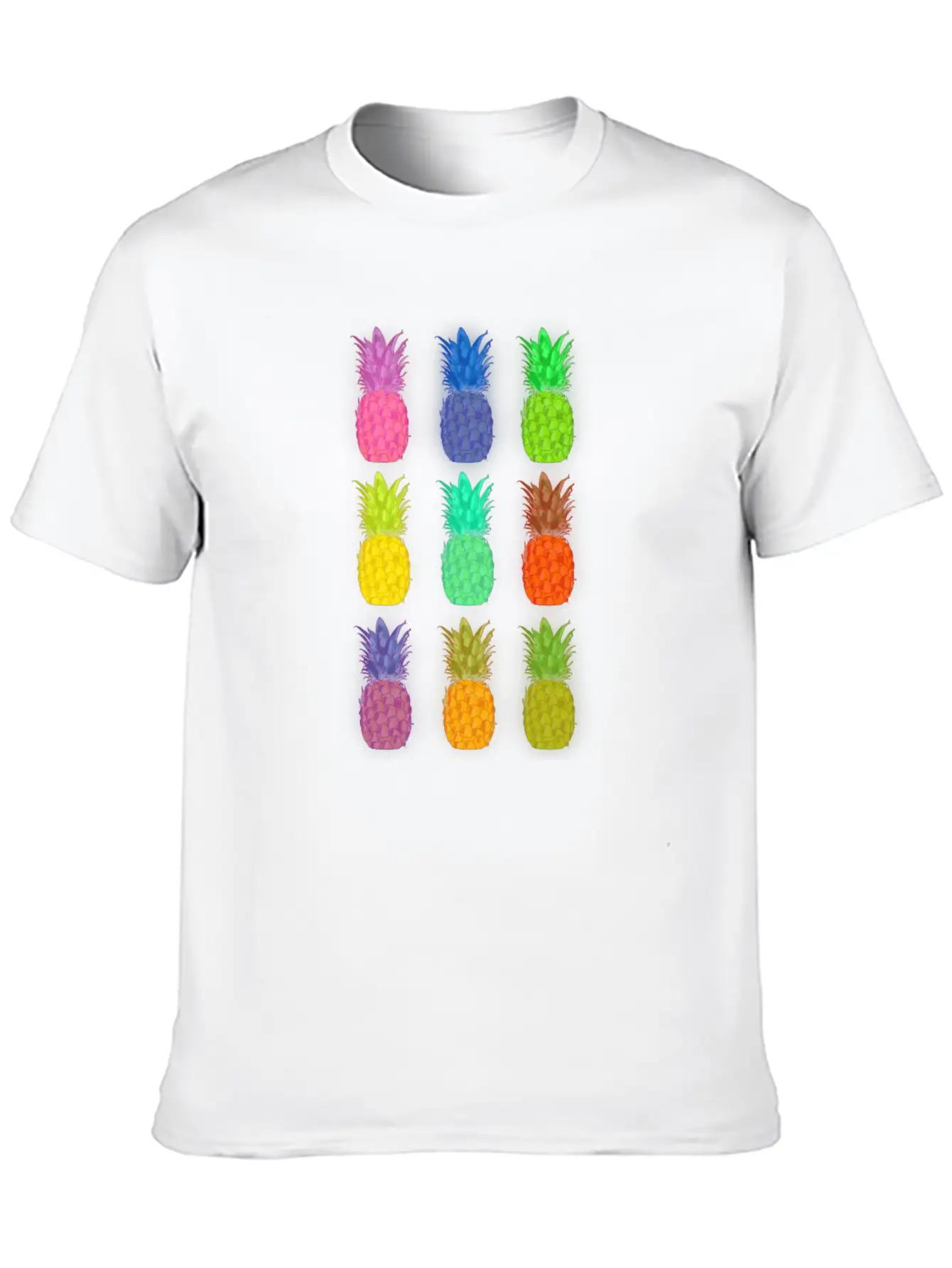 Pineapple Colorful Neon Breathable Soft Cotton T-Shirt – Timeless Casual Look