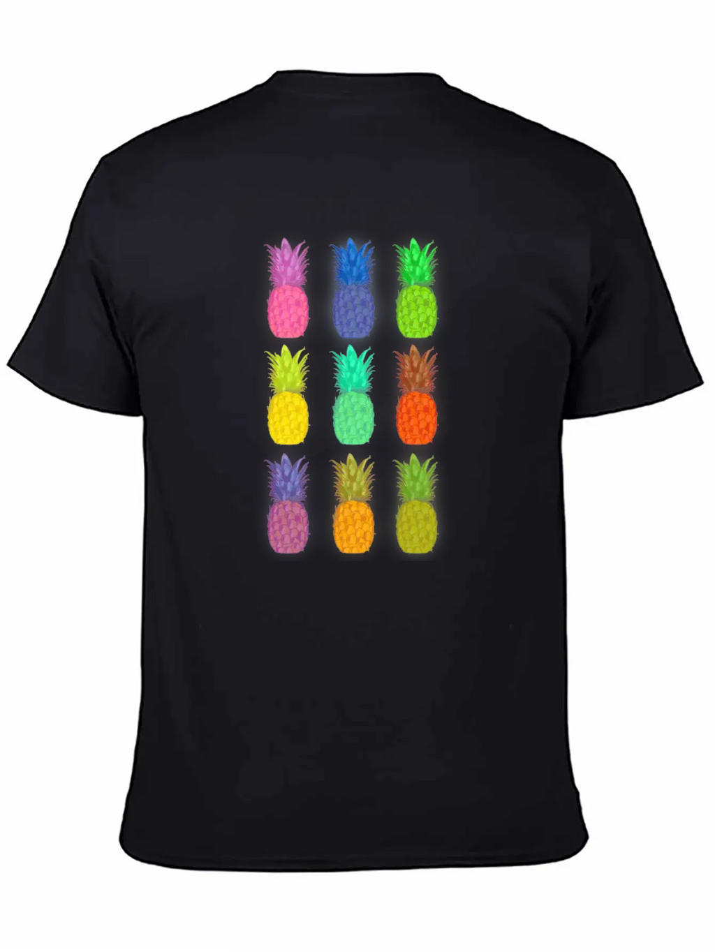 Pineapple Colorful Neon Breathable Soft Cotton T-Shirt – Timeless Casual Look