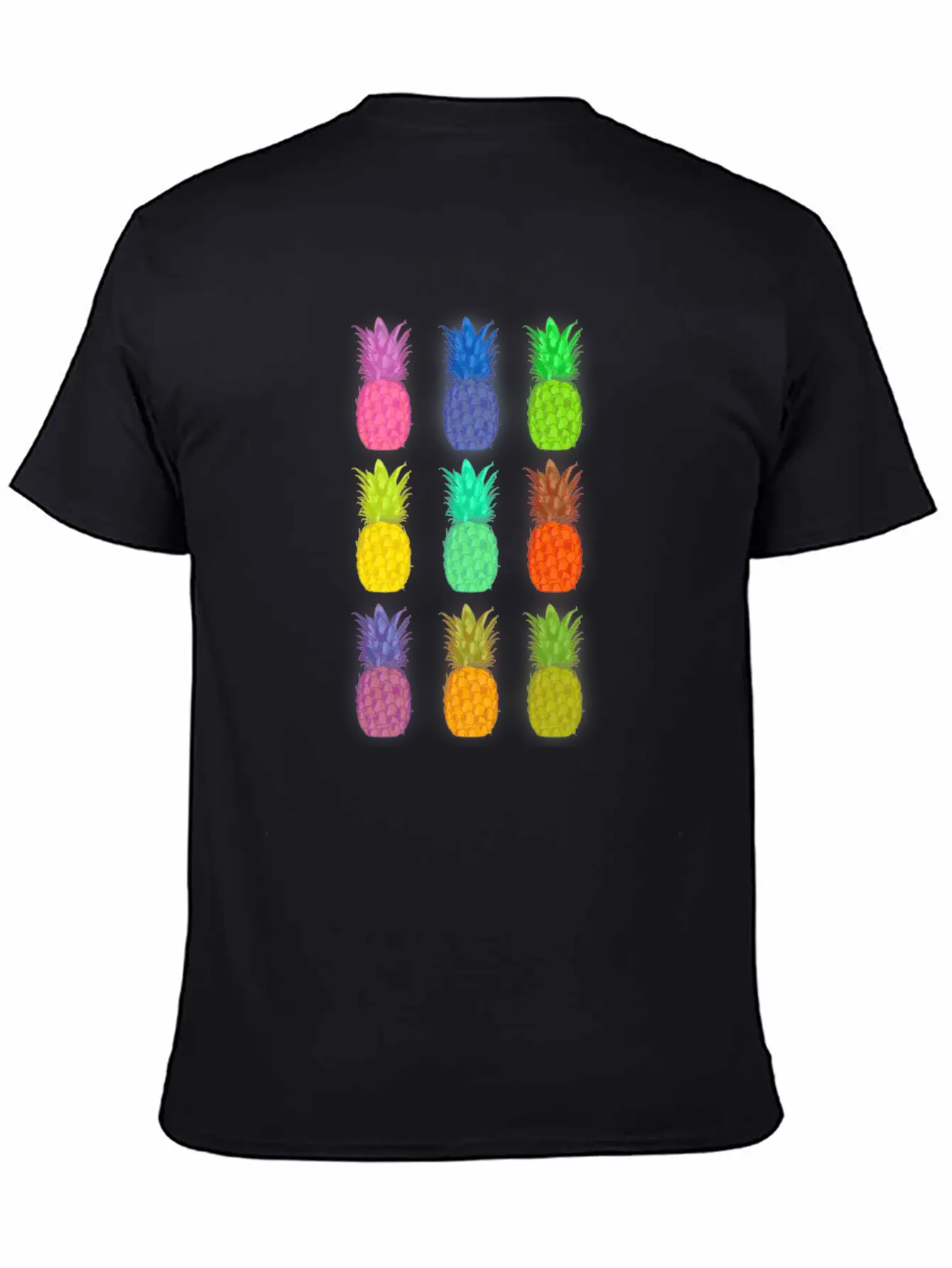Pineapple Colorful Neon Breathable Soft Cotton T-Shirt – Timeless Casual Look