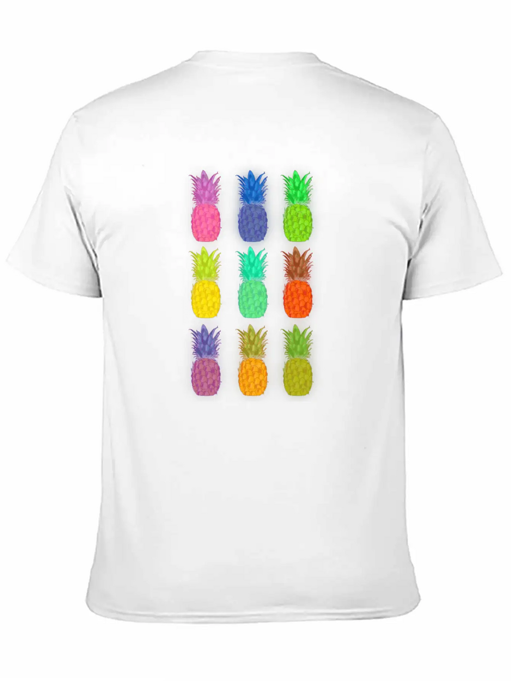 Pineapple Colorful Neon Breathable Soft Cotton T-Shirt – Timeless Casual Look