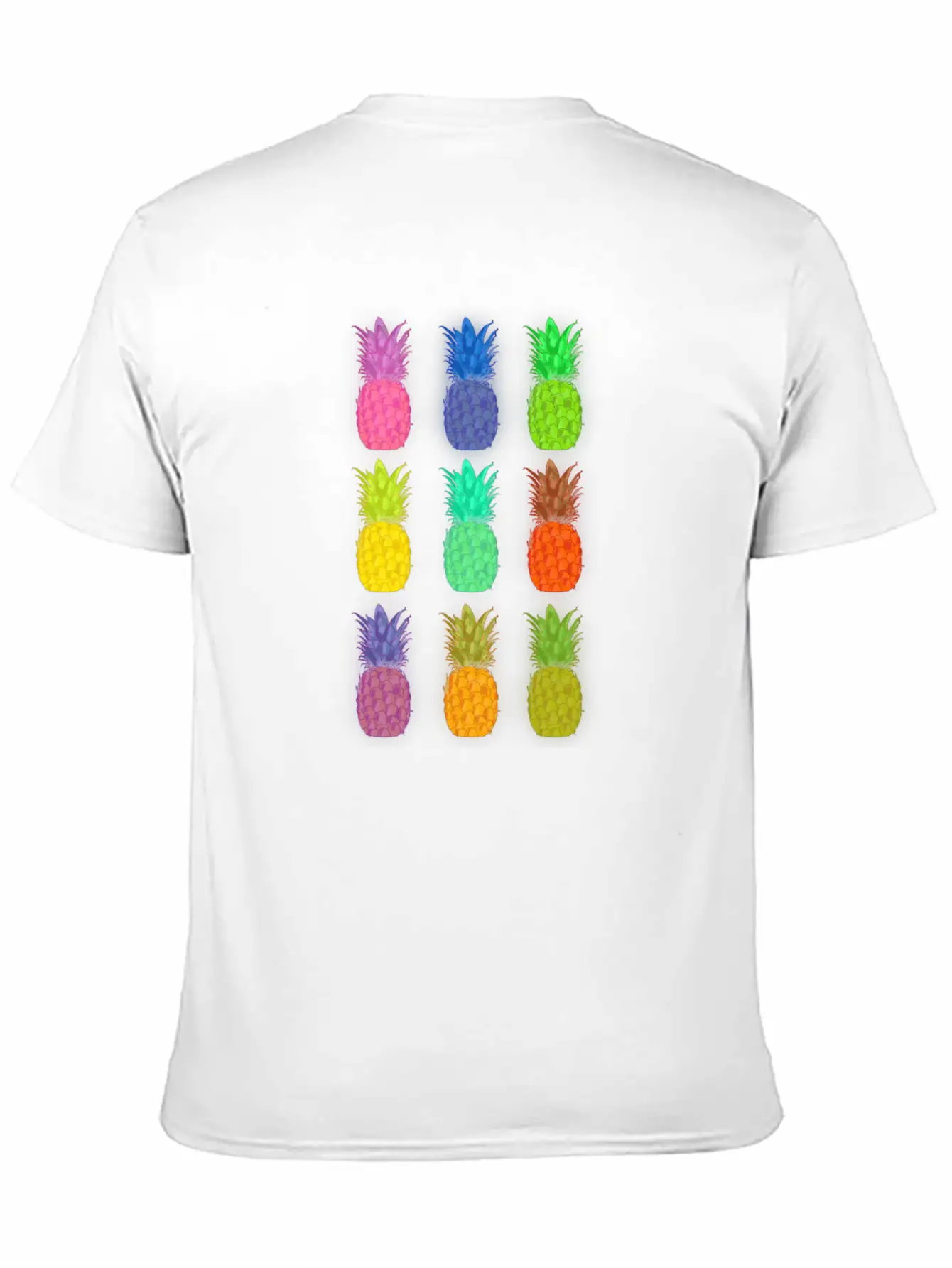 Pineapple Colorful Neon Breathable Soft Cotton T-Shirt – Timeless Casual Look