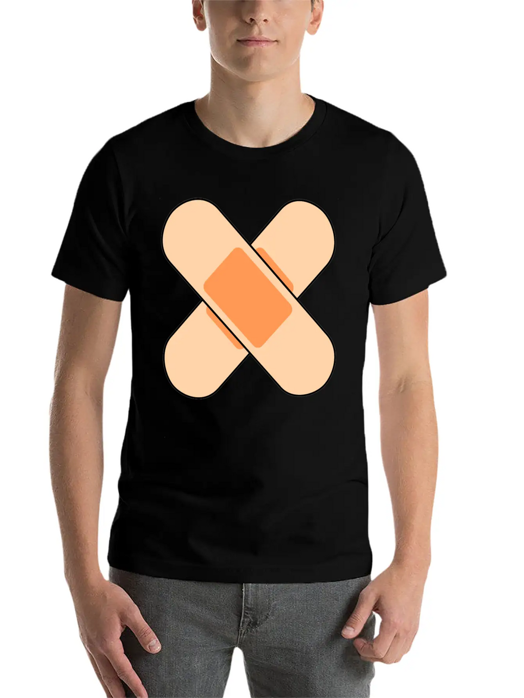 Pink Band Aids Breathable Soft Cotton T-Shirt – Timeless Casual Look