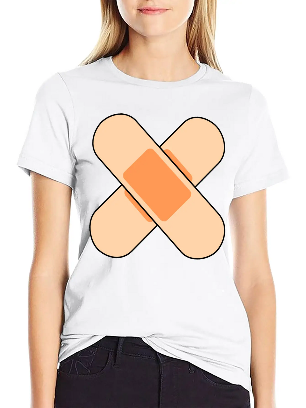 Pink Band Aids Breathable Soft Cotton T-Shirt – Timeless Casual Look